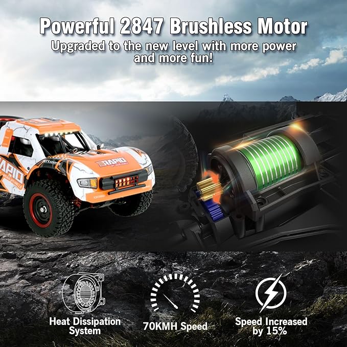 GoolRC 1:14 Scale Brushless RC Trucks 2.4G 4WD High Speed 70 KMH Fast RC Cars All Terrain Electric Off-Road Remote Control Truck with 3 Batteries Hobby RC Car Gifts for Adults