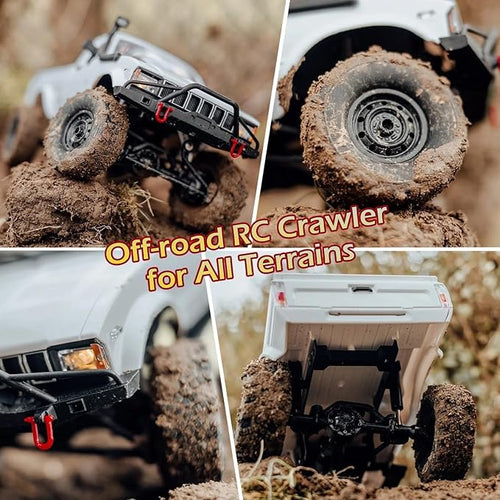 1/16 Scale RC Crawler WPL C24-1 RC Truck RTR 4x4 Off-Road Pick-up Car 2.4GHz Remote Control RC Rock Crawler with Upgraded Battery &amp LED Lights