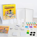 Blank Board Game Kit for Kids &amp Families – Make Your Own Game with 180+ Pieces: Double-Sided Blank Game Board Blank Cards Dice Wooden Tokens Spinner | DIY Board Game Kit for Learning &amp Pla