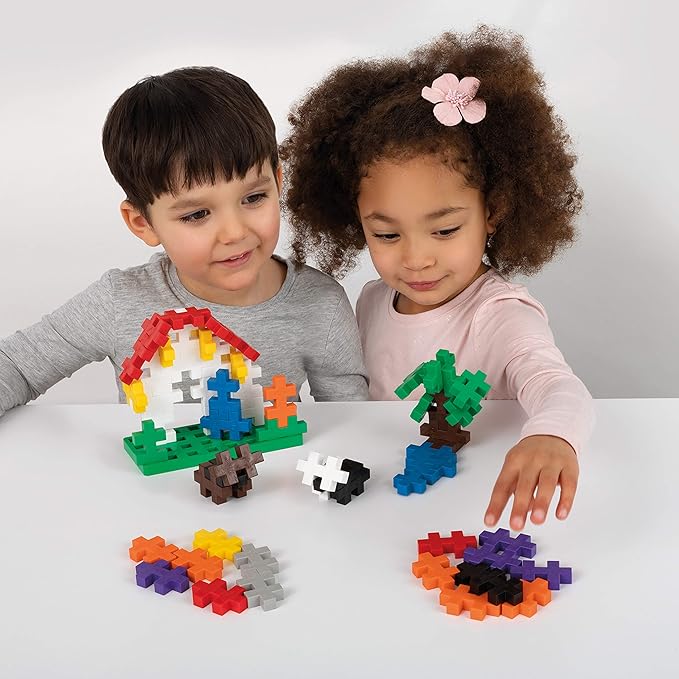 PLUS PLUS Learn to Build Big Building Toys Set for Toddlers and Preschoolers Stem Toys for 3+ Year Old 60 Interlocking Blocks - Basic