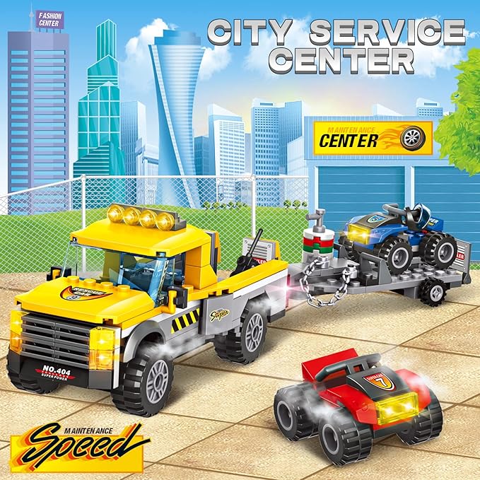 City Race Buggy Transporter Building Set324 PCS 3 in 1 City Service Truck Cars Building Blocks KitSTEM Vehicles ToysConstruction Playset Birthday Xmas Gifts for Kids Boys 6 7 8 9 10-Year-Old
