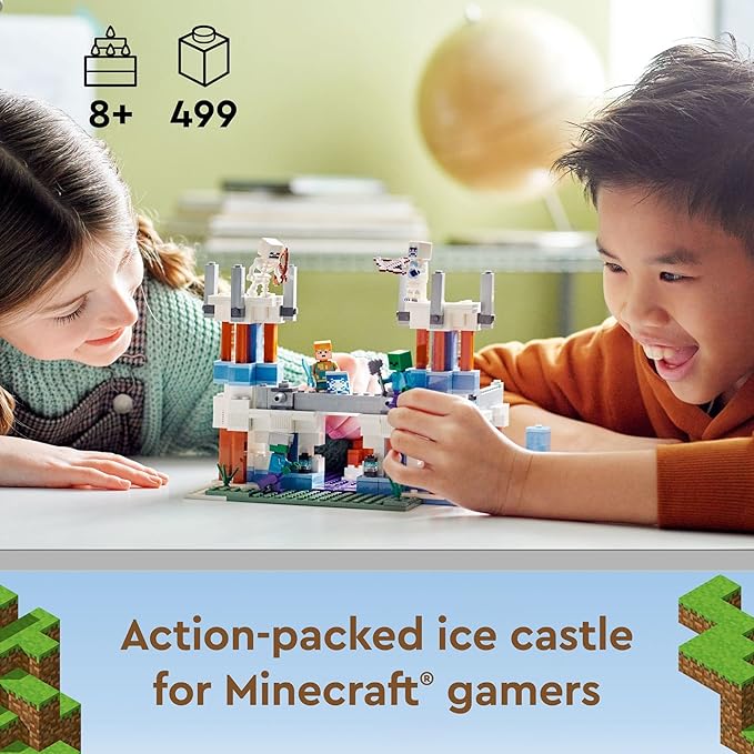 LEGO Minecraft The Ice Castle 21186 Building Toy Set for Kids Girlsand Boys Ages 8+(499 Pieces)