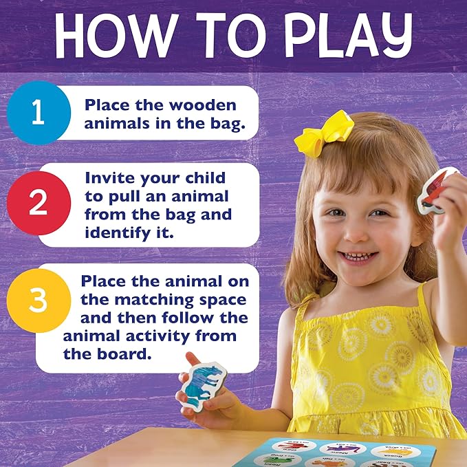 World of Eric Carle: Animal Bingo Game – Wooden Toddler Bingo Set Featuring Brown Bear – Learn Animal Sounds Movements Colors &amp Matching – Preschool Game for Ages 2+