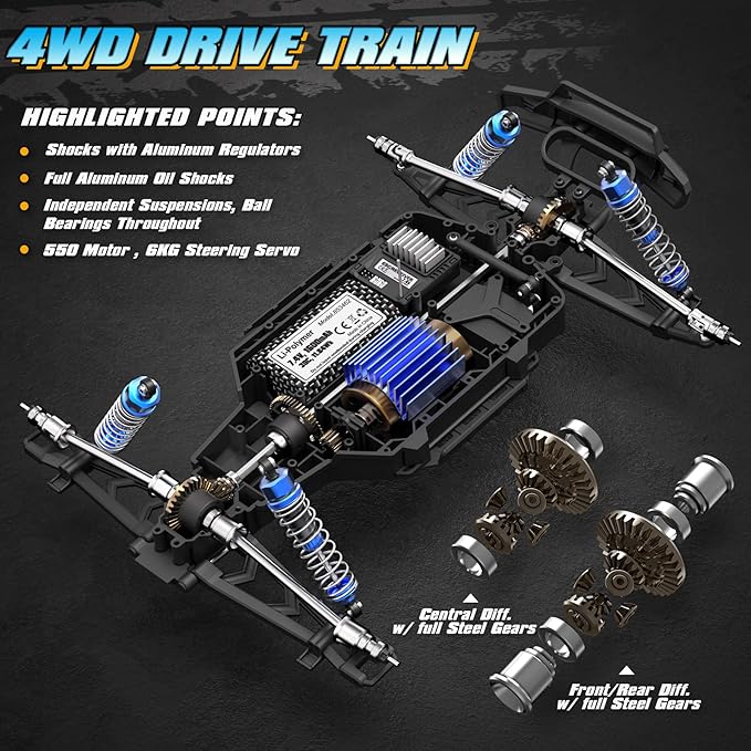 HAIBOXING 2995 Remote Control Truck 1:12 Scale RC Buggy 550 Motor Upgrade Version 42KM/H High Speed RC Cars Electric Powered 4X4 Off-Road RTR Ideal Hobby for Kids&amp Adults 40+ Min Play