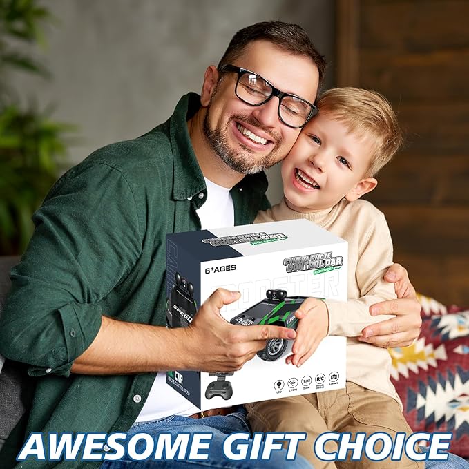 RC Cars FPV Camera RC Car with LED Lights - High Speed Remote Control Racing Truck for Adults &amp Kids 1:28 Scale Hobby Grade Off-Road Buggy Gift Set HD Live Video &amp Night Driving