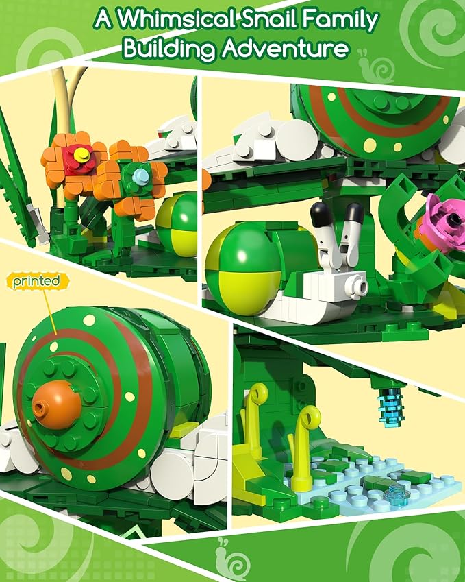 3 in 1 Animals Frog Family Building Set - Animal Figures with 3 Building Options Create Frog Turtle or Snail Family - Educational Toy Birthday Gift for Girls and Boys Ages 6+