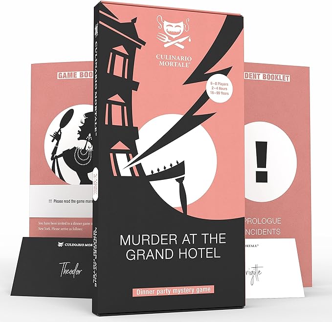 Culinario Mortale Murder at The Grand Hotel - A Modern Murder Mystery Dinner Party Game for 6-8 Players