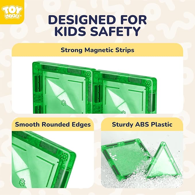TOY Life 38 Pcs Magnetic Tiles Animals for Toddlers 3-5 Magnet Blocks for Kids Ages 4-8 STEM Magnet Tile Toys Building Tiles Set Christmas Birthday Gift for Boys and Girls