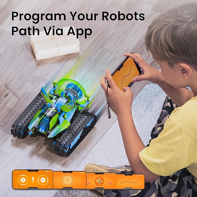 Sillbird Robot Car Building Kit with Remote Control STEM Gifts for Boys Ages 8-14 Technic Coding Stunt Racer Toys for Kids Birthday Buildable 5in1 Models with 662 Pieces