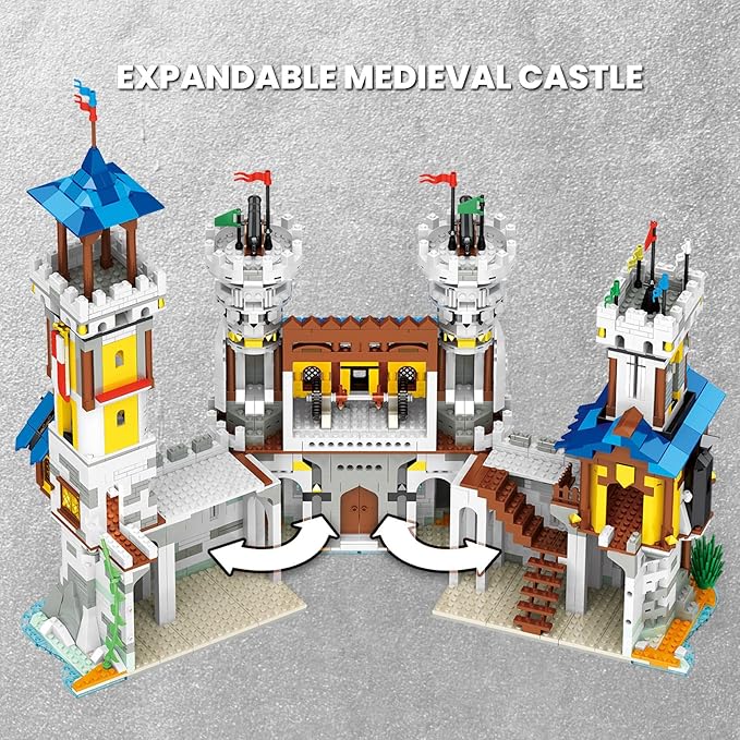 JMBricklayer Medieval Castle Building Sets for Adults Ideas House Model Toy Construction Set with LED Light Collectible or Home Office Display Gifts for Boys Girls Teens Women 41106