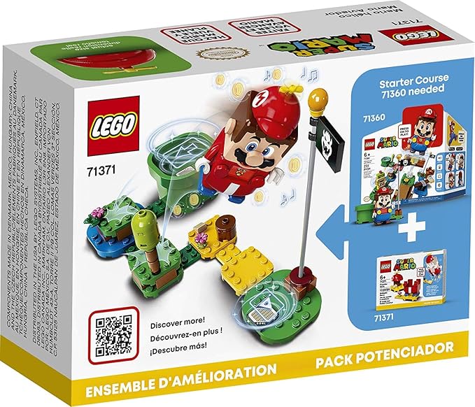 LEGO Super Mario Propeller Mario Power-Up Pack 71371 Awesome Toy for Kids to Power Up The Mario Figure in The Adventures with Mario Starter Course (71360) Playset (13 Pieces)