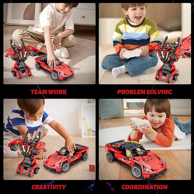 Remote Control Racing Car Building Kit Compatible with Lego STEM Toys for Kids 2 in 1 Model Car Kit 425 PCS Gifts Toys for Age 6-12 Years Old Kids Boys