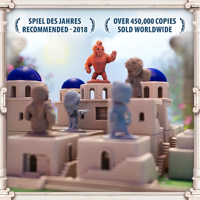Santorini: Second Edition Board Game – 2–4 Player Greek Strategy Game with 3D Towers &amp God Powers