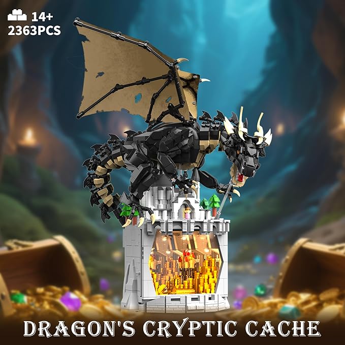 Dragon Building Toys Medieval Building Blocks Set for Adults Teens 14+ Years Old Boys Girls DIY Model Building Kits Hobbies Decor Graduation Birthday Housewarming (2363PCS)