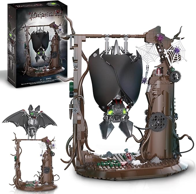 Halloween Bat Building Block Sets for Adults Compatible with Lego 839PCS Bat Model Toy Home and Office Decor Collextible for Teens Boys 8+