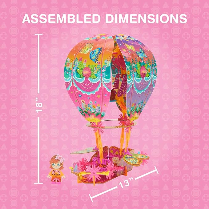 Butterfly Hot Air Balloon | Build-Your-Own Magical Adventure Play Set Kids 3D Puzzle Toy - STEM Girl Toys Ages 6-7 and Up (135+ Pieces)