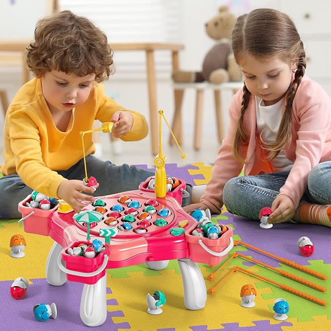 Magnetic Fishing Game for Kids Toddlers 3-5 70 pcs Fishing Toys for Kids Toddlers 3-5 Table Toys Board Game Birthday Gifts for 3 4 5 6 7 8 Years Old Kid Toddler