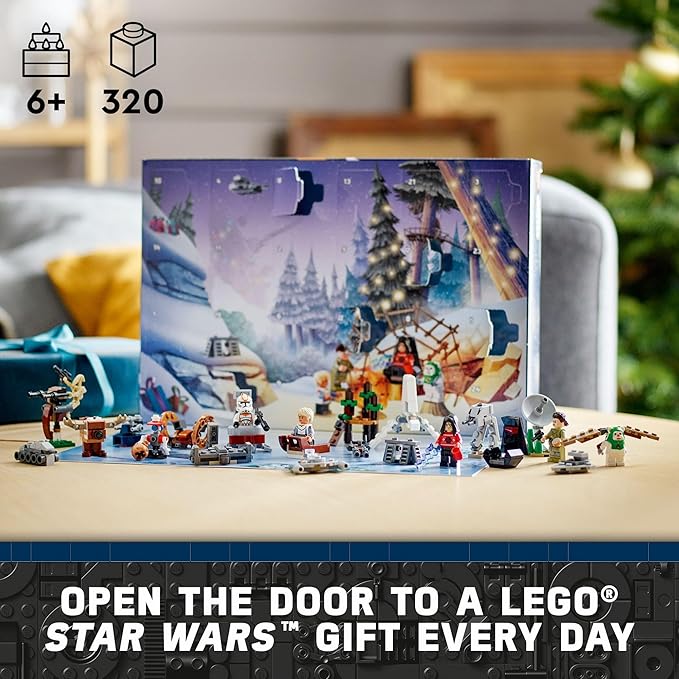 LEGO Star Wars 2023 Advent Calendar 75366 Christmas Holiday Countdown Gift Idea with 9 Star Wars Characters and 15 Mini Building Toys Discover New Experiences and Daily Collectible Surprises