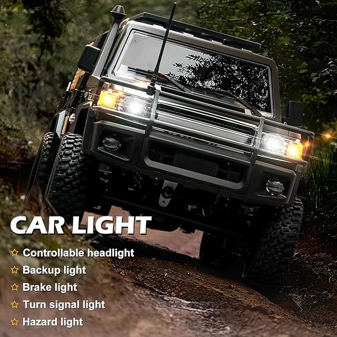1/12 Scale RC Crawler MN-82S Remote Control Car 2.4GHz 4WD Off Road Rock Crawler Vehicle with Lights DIY Land Cruiser Pickup Truck Toy for Adults