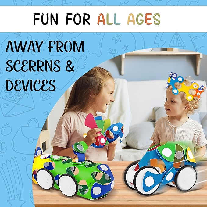 Flexible Building Blocks Set Creative Construction Toys for Kids Educational Fun for 3+ Years Old Enhances Hand-Eye Coordination and Creativity