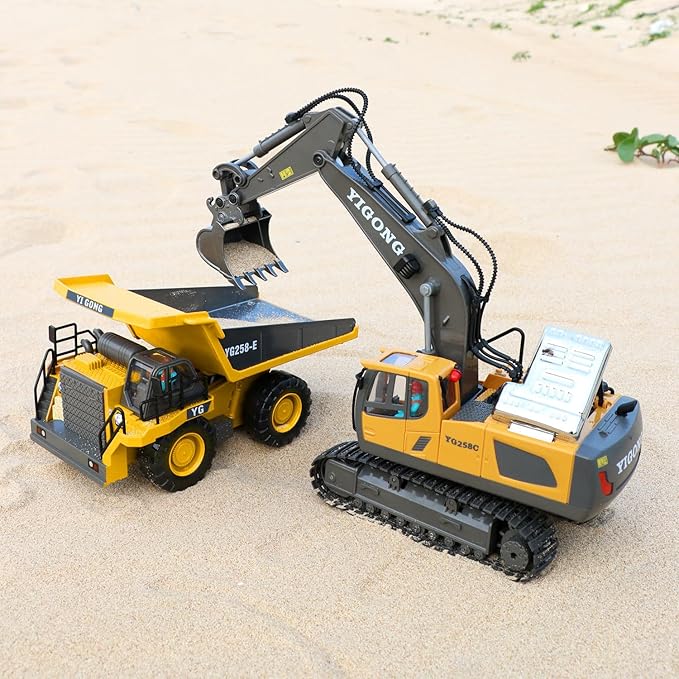 Dwi Dowellin Remote Control Excavator Toys for BoysConstruction Rc Excavators for Kids Age 4-7 8 9 10 Year OldIdeal ToysBatteries Included