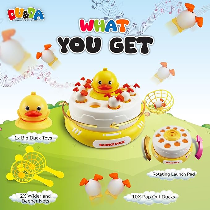 DU&ampDA Pop Up Duck Catch Game Toys for Age 3+ Kids Musical Bouncing Interactive Game for Kids Boys &amp Girls Toys Gift Set