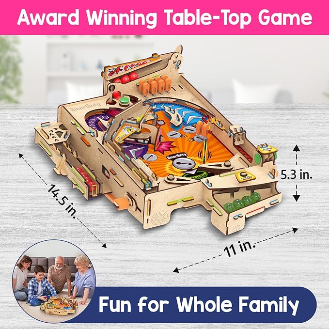 Smartivity DIY Pinball Machine for Kids 8-14 Years Old | Global Award Winning Arcade Game | Build Your Own Pinball I Birthday Gift for Smart Kids | STEM Toy for Boys &amp Girls