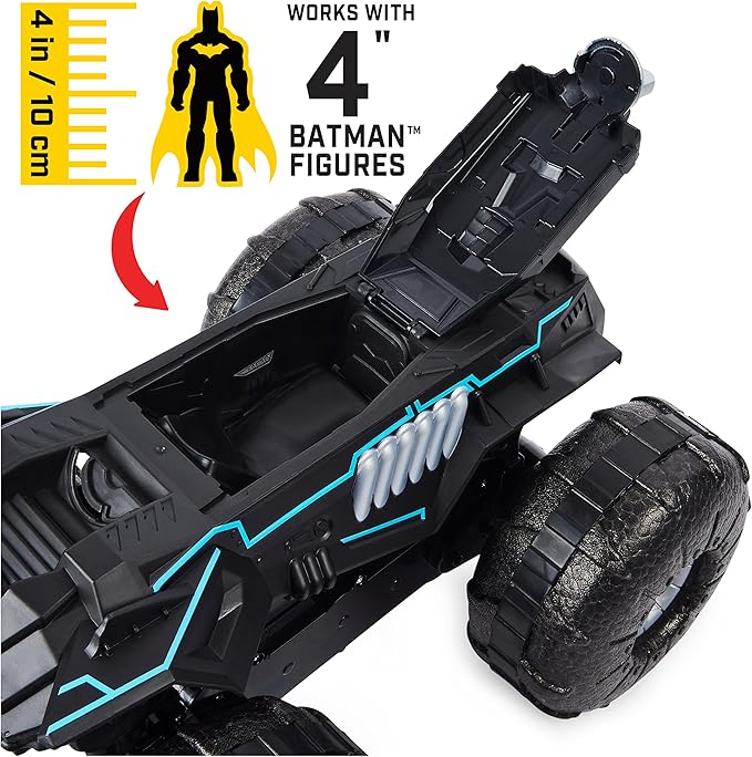 DC Batman All-Terrain Batmobile Remote Control Vehicle Water-Resistant Batman Toys for Boys Aged 4 and Up