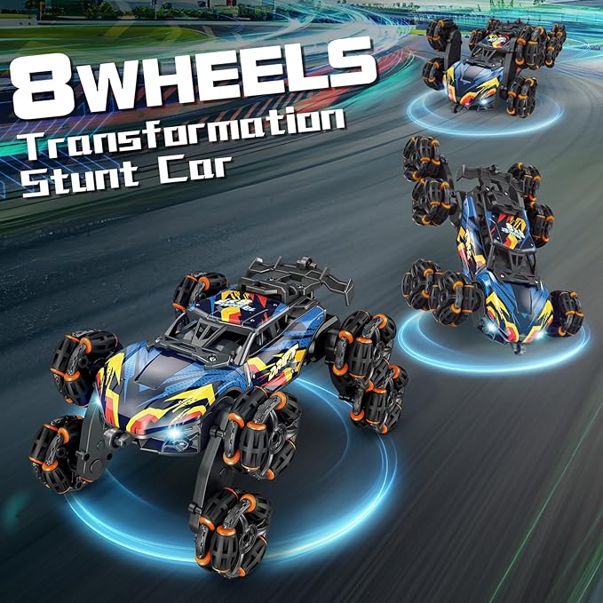8 Wheels Hand Controlled RC Stunt Car Toys for Kids Ages 6 7 8-12 13 14 Year Old - 2.4Ghz Gesture Sensing Remote Control Cars for Boy Girl Birthday - Cool Spray &amp Lights &amp Music Climbing Stunt