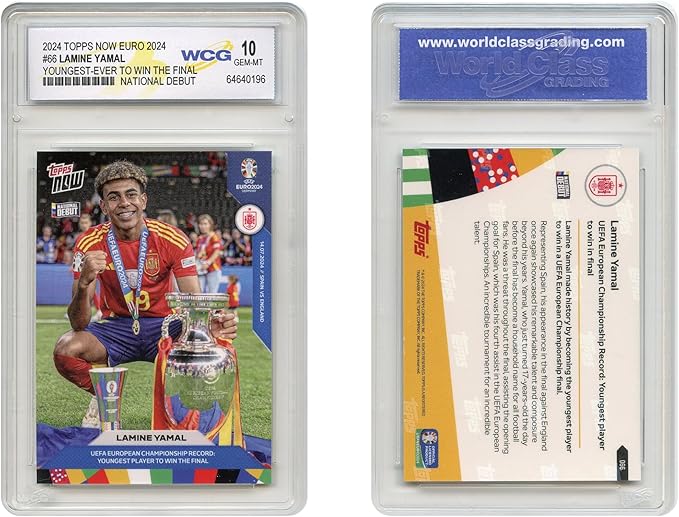 2024 Topps Now Euro LAMINE YAMAL Soccer Youngest-Ever to Win a Final Card #66 National Debut - Graded GEM Mint 10