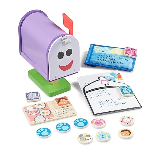 Melissa &amp Doug Blue's Clues &amp You! Wooden Mailbox Play Set (27 Pieces)