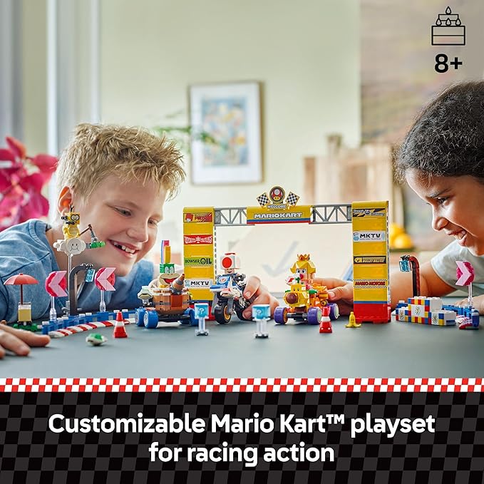 LEGO Super Mario: Mario Kart Baby Peach &amp Grand Prix Set Home Circuit - Nintendo Toy Building Set for Kids Girls and Boys Ages 8+ - Collectible Toy - Gift Idea for Birthdays - 72036
