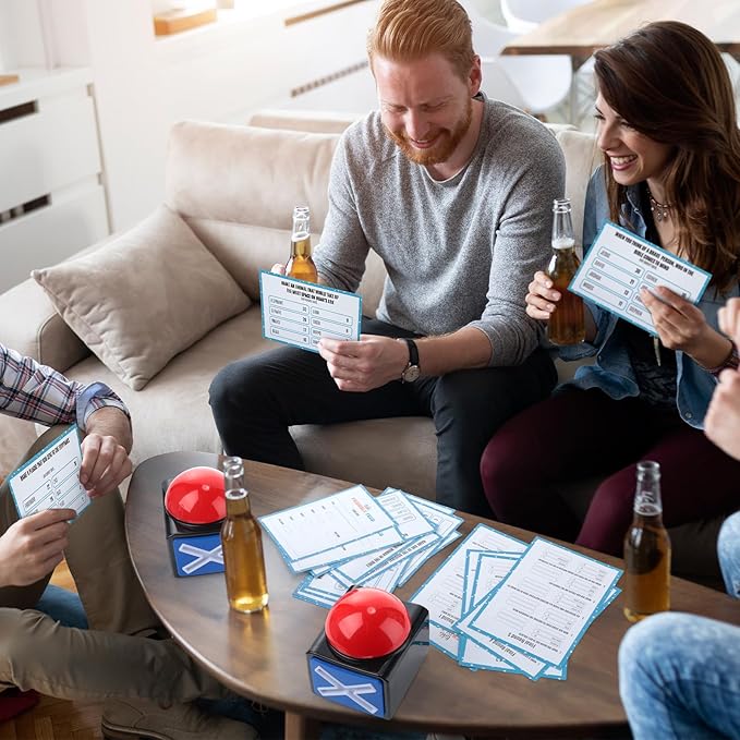 Christian Bible Friendly Game with 2 Answer Buzzers Religious Family Card Church Group Fun Trivia Quiz for Easter Party Office Class Team Building (Square)
