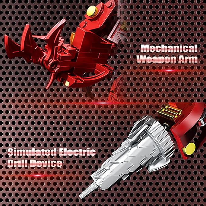 HIGH GODO Red Drill Mech Robot Building Blocks Set Toilet Upgraded TV Figure Mech Model Building Kit Cool Creative Robots Toys Gift for Teens Adults 437 Pieces
