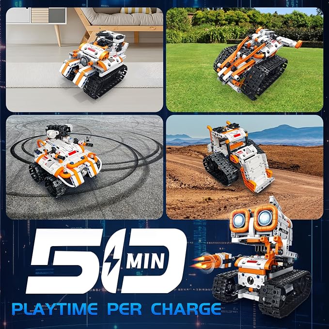 5 in 1 STEM Robotics Building Kit 560 PCS APP/Remote Control Robot Toy Building Block Sets Compatible with Lego Robot Control &amp Programming Coding Robotic Toys Birthday Great Gifts for Boys 8-1