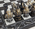 Medieval Times Skull Busts Gothic Fantasy Skeleton Knights Chess Set with 17 Maltese Board