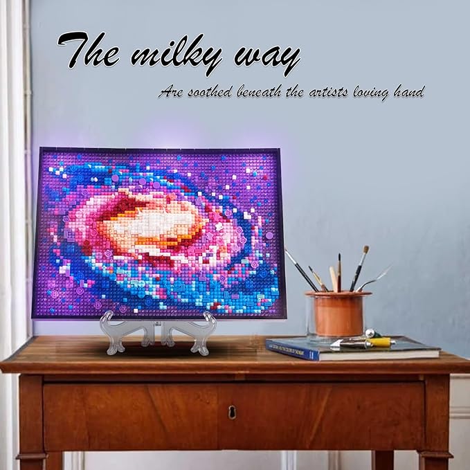 The Milky Way Galaxy 2200pcs Micro Mini Building Block Kit Wall Art(Not Compatible with Lego Wall Art Painting)Unique Universe Galaxy DIY DecorCreative Display Collection Present for 14+
