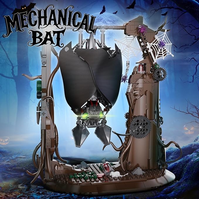 Halloween Bat Building Block Sets for Adults Compatible with Lego 839PCS Bat Model Toy Home and Office Decor Collextible for Teens Boys 8+