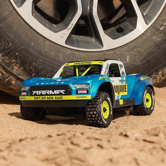 ARRMA RC Truck Mojave GROM 4x4 Smart Small Scale Desert Truck RTR (with Battery and Charger Included) Blue/White ARA2104T2