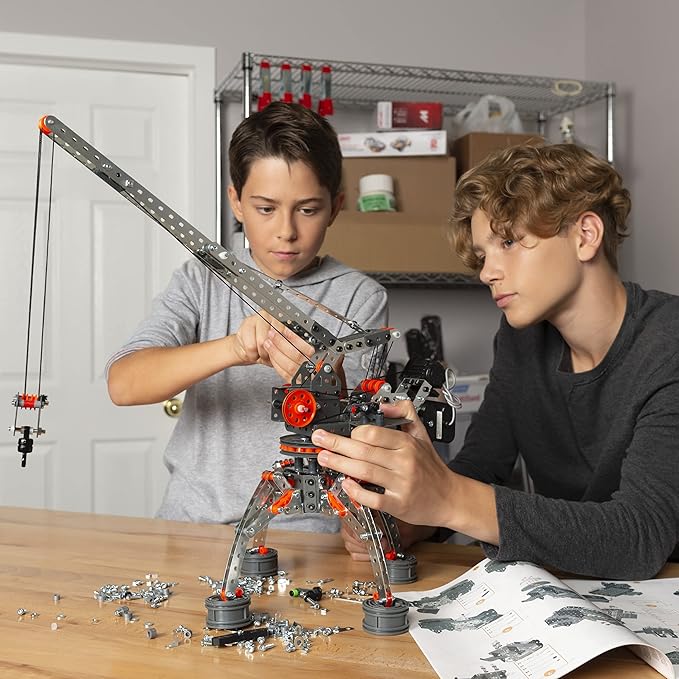 MECCANO Super Construction 25-in-1 Motorized Building Set STEAM Education Toy 638 Parts for Ages 10+