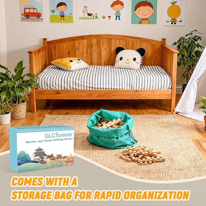 STEM Wooden Building Blocks - 20+ Shapes 3D Puzzle Brain Games Educational Toys Gift for Kids and ClassroomMontessori STEM Toys for Ages 5+ and Adults (20 in 1 Premium Version)