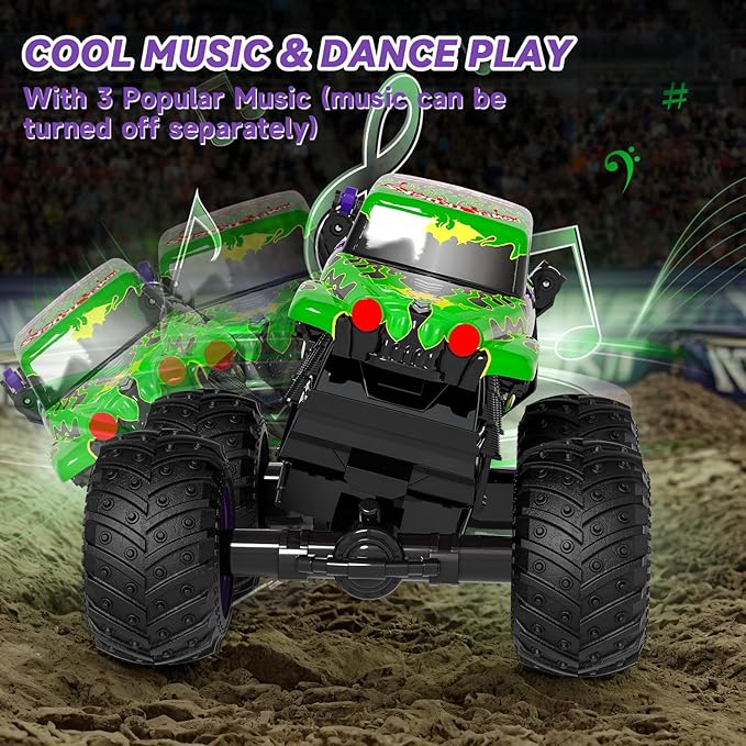 Gohero Monster Trucks for Boys Age 4-7 2.4Ghz RC Zombie Monster Truck Toys with Stunt 360°Spin &amp Drift 1:20 Scale Remote Control Car with Light &amp Sounds Gift for 3 5 6 8 Year Old Boys&amp