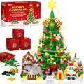 Advent Calendar 2025 Adult 1088 Pieces Christmas Tree Building Kit with Led Light 24 Days Christmas Countdown Christmas Tree Building Toy Set Ideal Xmas Gift Toy for Teen Boy