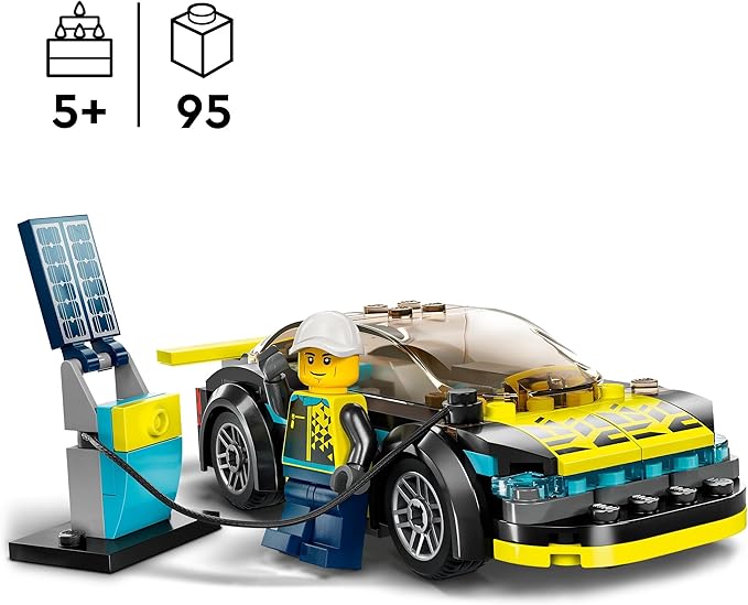 Lego 60383 City Electric Sports Car Toy for 5 Plus Years Old Boys and Girls Race Car for Kids Set with Racing Driver Minifigure Building Toys