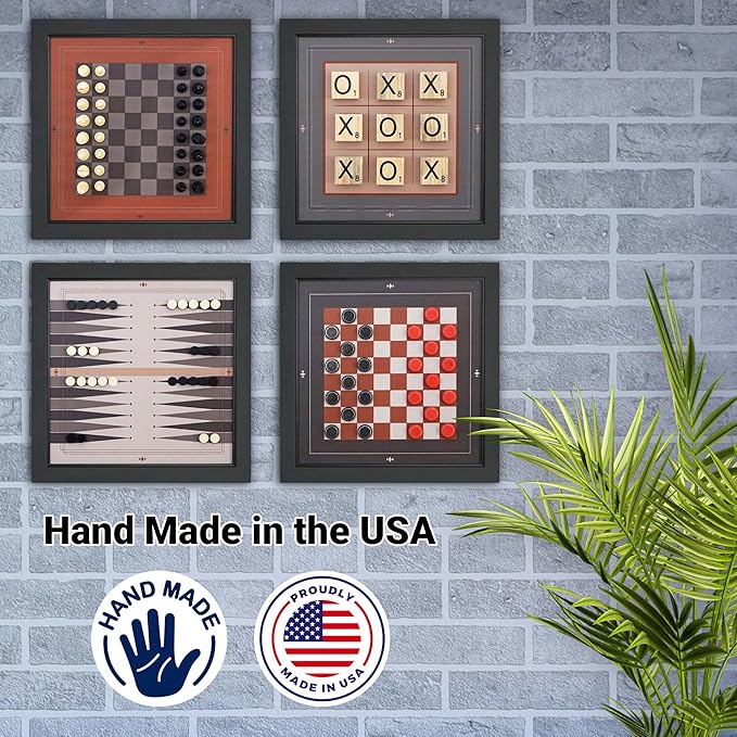 Magnetic Canvas Game Set. Chess/Checkers/Backgammon/TIC TAC Toe. Decrotive Game Sets use an mounting System That Gives Easy Access to Them. (Modern)