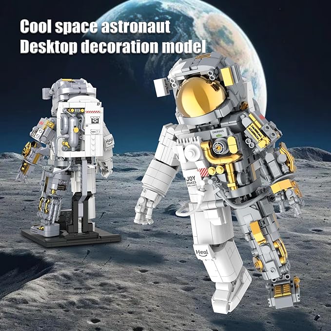 Building Block Sets Space Astronaut Building Set 1008 Pcs for Adult Teenager Aged 14+ Spaceman Model Building Kit Toys for Gift Home or Office Decor