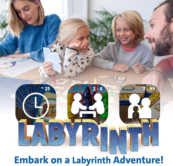 Ravensburger Labyrinth Board Game - A Strategic Maze Challenge for Family Nights - Find Treasures &amp Block Opponents - MESH Accredited - Great Birthday Gift - 2-4 Players - Kids Ages 7-10 and Older