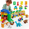 Building Blocks for Toddler 2-5| Stacking Toys with 4 Cars Learning and STEM Fun Montessori Toys| Educational Blocks Age 3+ for Kids Boys &amp Girls Birthday Compatible with All Major Brands