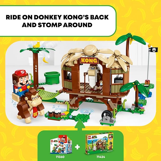 LEGO Super Mario Donkey Kong's Tree House Expansion Set - Building Toys for Boys &amp Girls Ages 8+ Years - Pretend Play Toy Figures &amp Playsets - Gifts for Kids - 71424