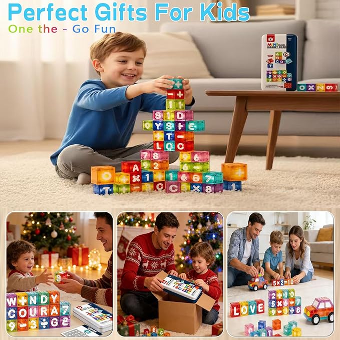 Magnetic Alphabet Letters and Numbers for Kids - 40 Piece Educational Learning Toys for Toddlers Ages 3-6 ABC Magnets for Preschool Kindergarten Homeschool with Storage Case